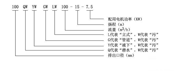 大東海泵業(yè)無堵塞排污泵型號意義