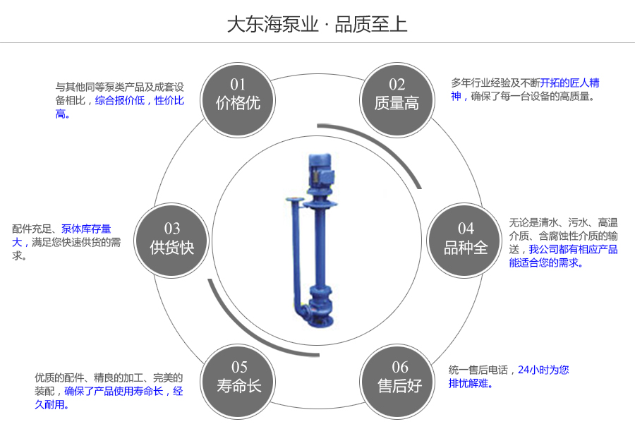 大東海泵業(yè)YW型無(wú)堵塞液下式排污泵質(zhì)量保證圖